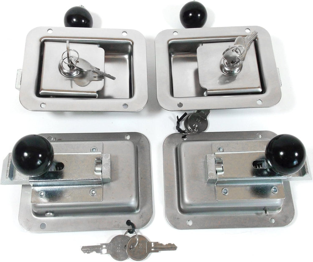 4 Pack Stainless Steel Locking Door Latch with Interior Safety Release K721