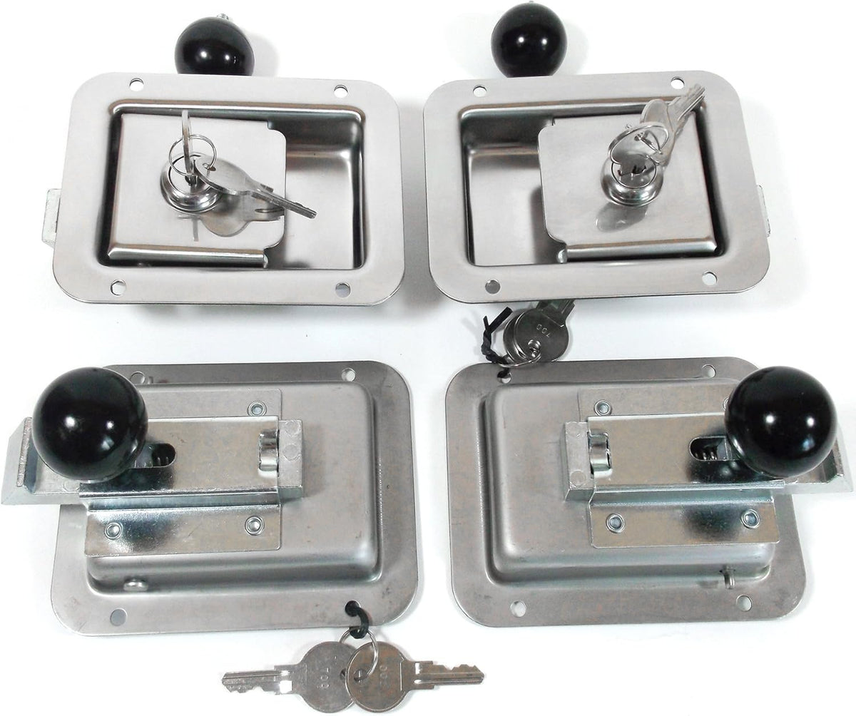 4 Pack Stainless Steel Locking Door Latch with Interior Safety Release K721