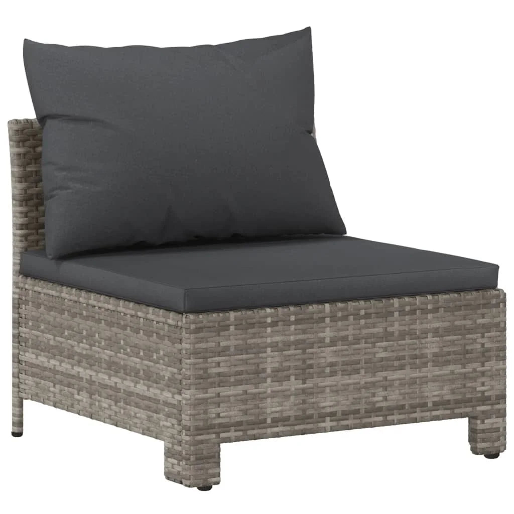 Gray Poly Rattan Patio Sofa with Cushion H89145