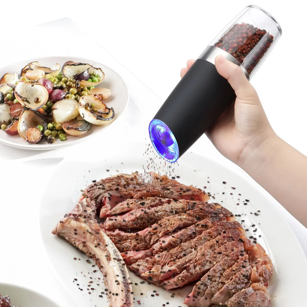 2 Pack Electric Salt and Pepper Grinder Set with Adjustable Coarseness O8877