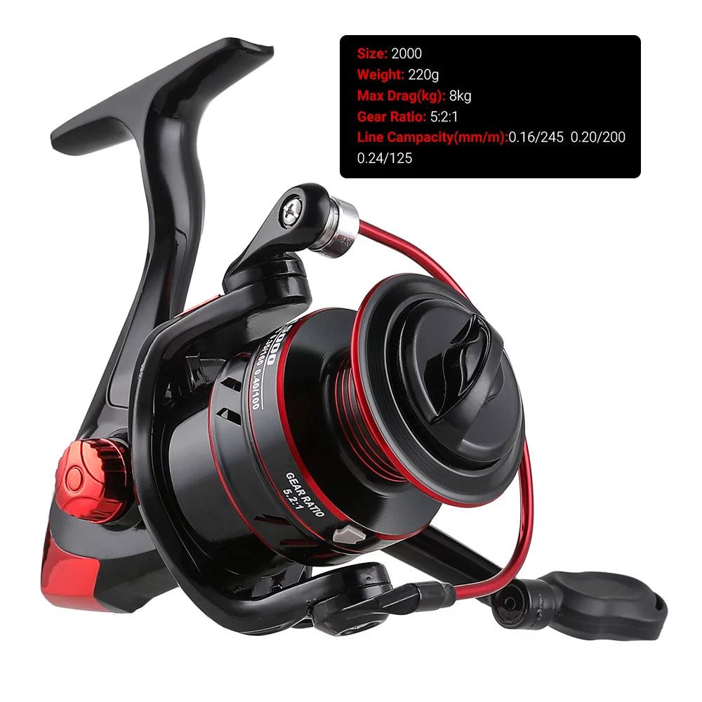 Lightweight 5.2:1 Gear Ratio Spinning Fishing Reel C14579