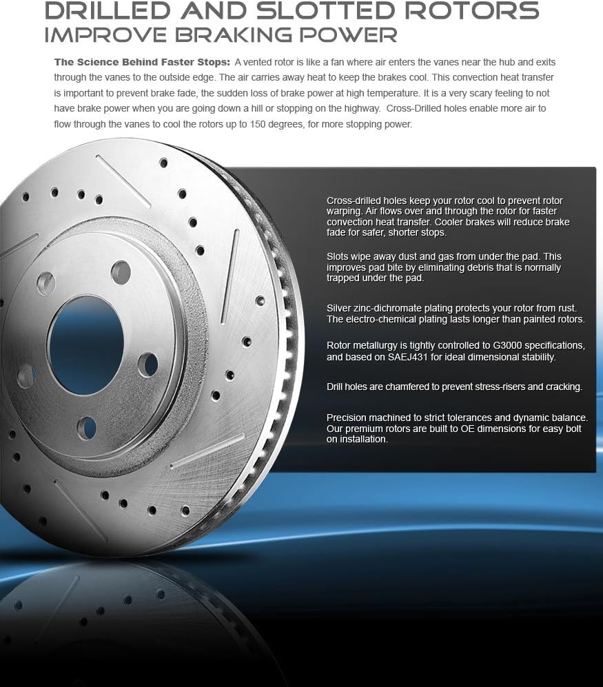 6 Lug Rotors + Ceramic Brake Pads + Hardware O891676