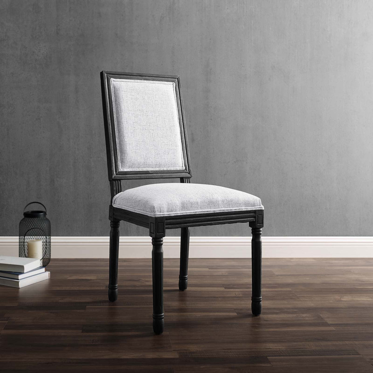 Black Light Gray Upholstered Fabric Dining Side Chair E524232