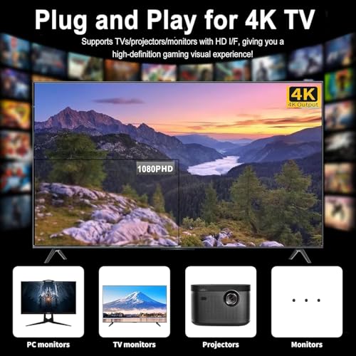 Wireless Retro Gaming Console with 2.4G Wireless Controllers 64GB C869