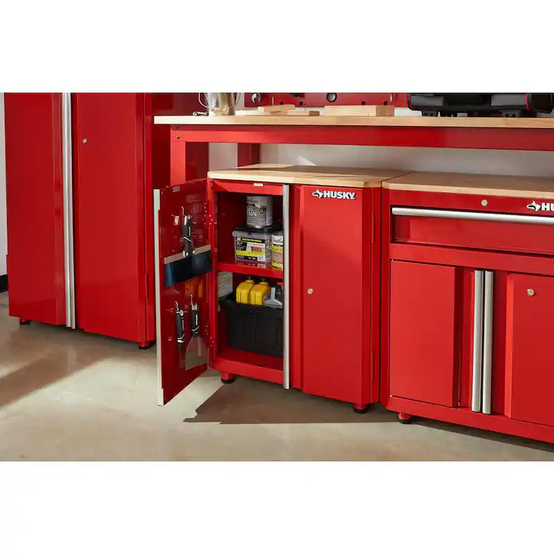 24-Gauge Steel 2-Door Garage Base Cabinet in Red Y520