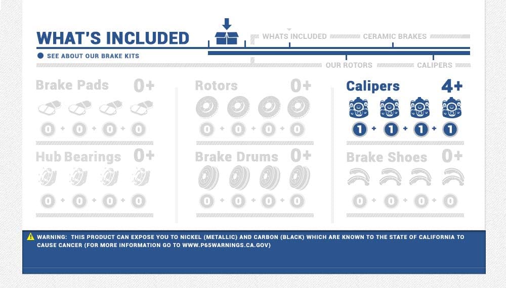 Red Semi-Loaded Calipers and Hardware Brake Kit L3182