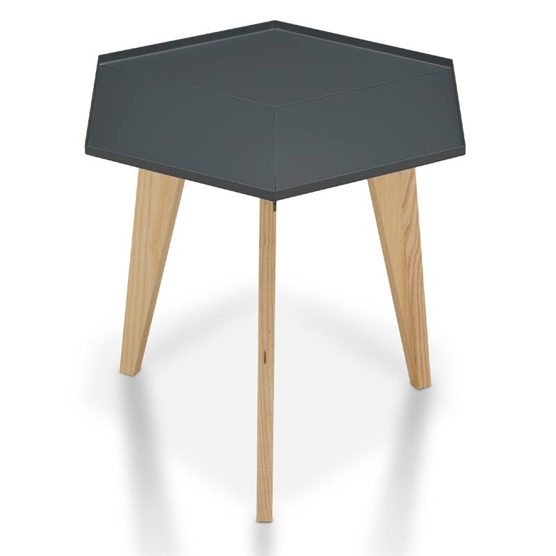 Gray Metal End Table Z372