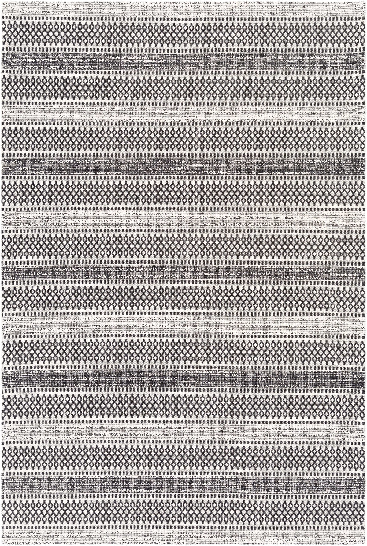 6x9 Black Area Rug M8050