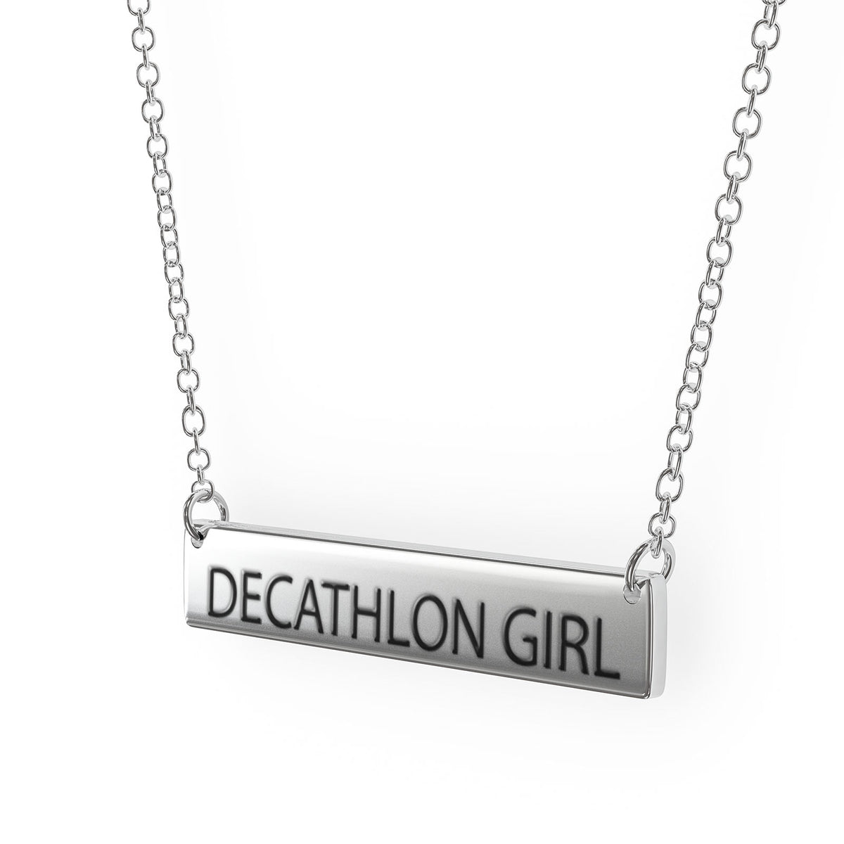 Sterling Silver Bar Pendant Necklace T715
