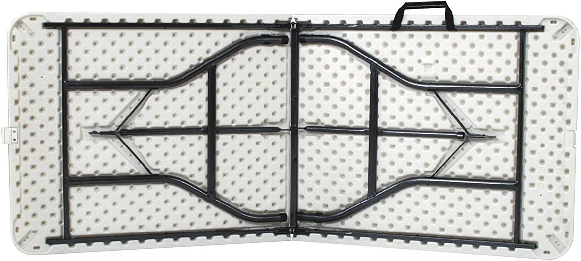 White 4 Foot Folding Utility Table with Carrying Handle A63410