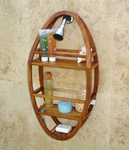 Oval Teak Shower Organizer S127