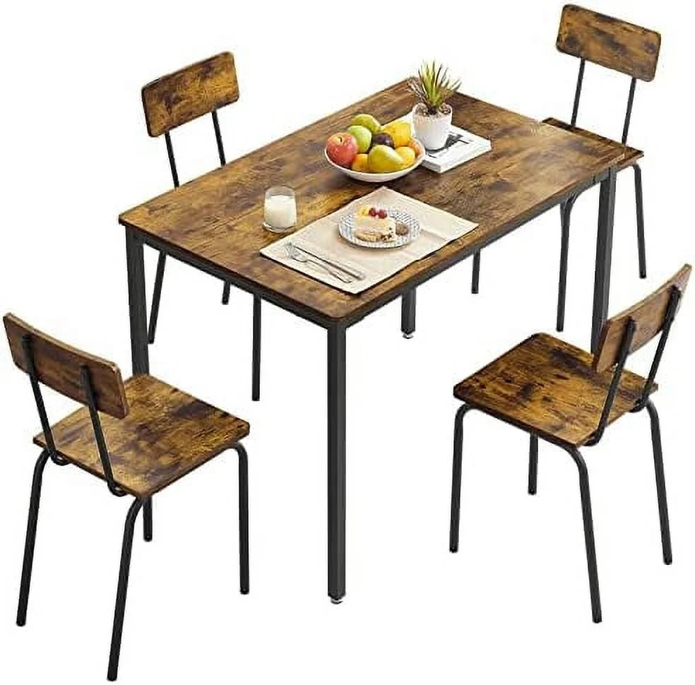 3 Piece Metal and Wood Table and Stools Set G8266
