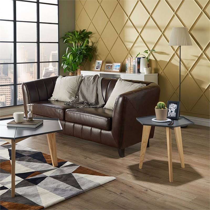 Gray Metal End Table Z372