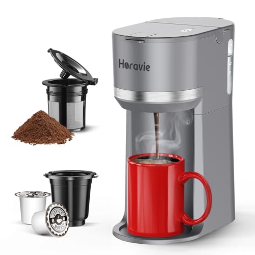 Black Single Serve Coffee Maker for K Cup and Ground Coffee, 6 to 12 oz. Brew Sizes G958