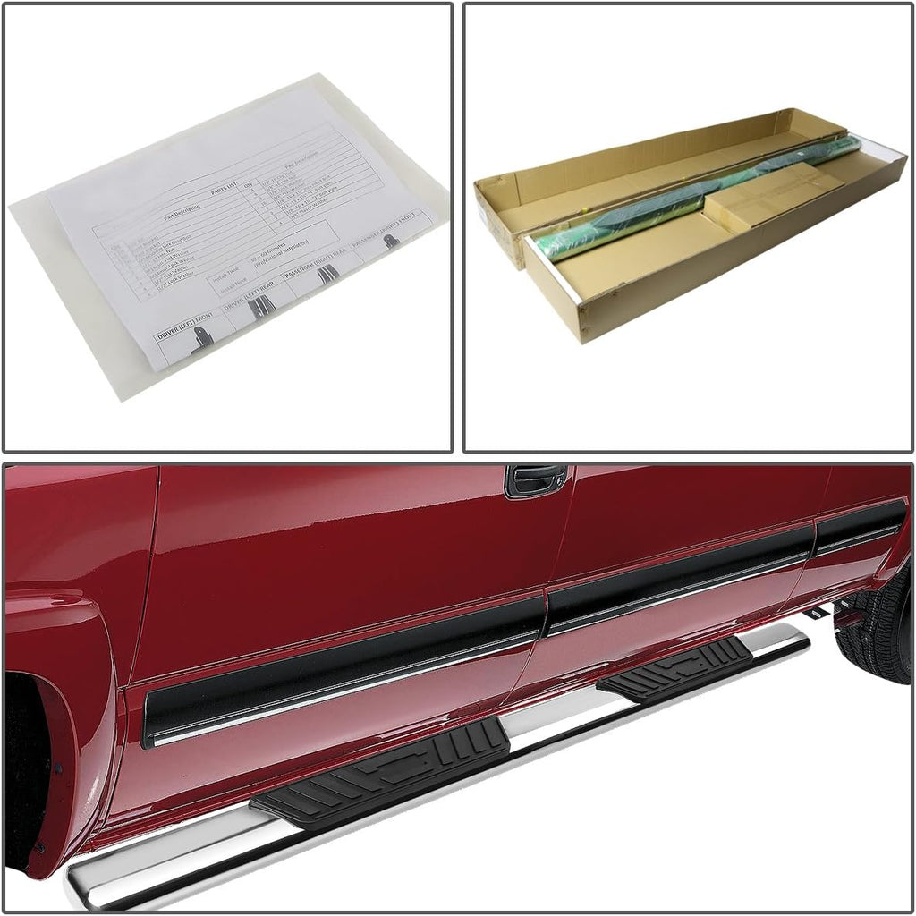 5 Inches Oval Tubing Side Step Nerf Bar Running Board Stainless Steel Polished Chrome P52284
