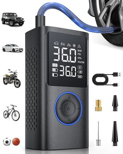 Portable Air Compressor, 150 PSI Cordless Bike Pump, Black D826