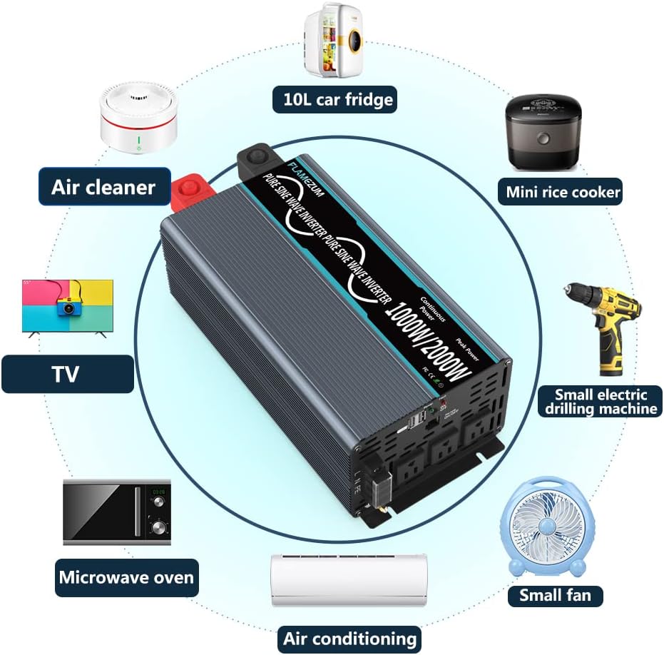 1000W Pure Sine Wave Inverter 12V to 110V Q18894