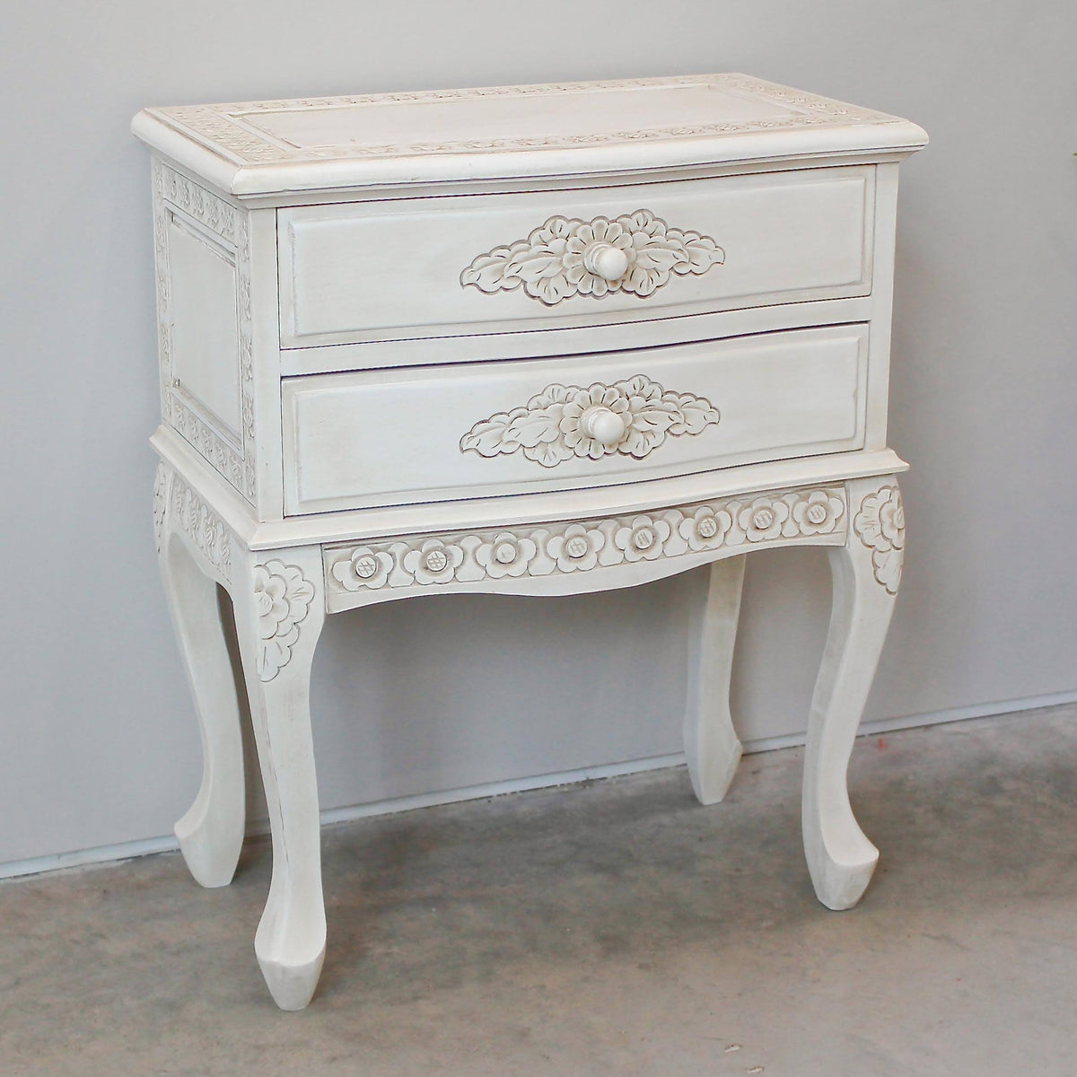 White 2-Drawer End Table H75439