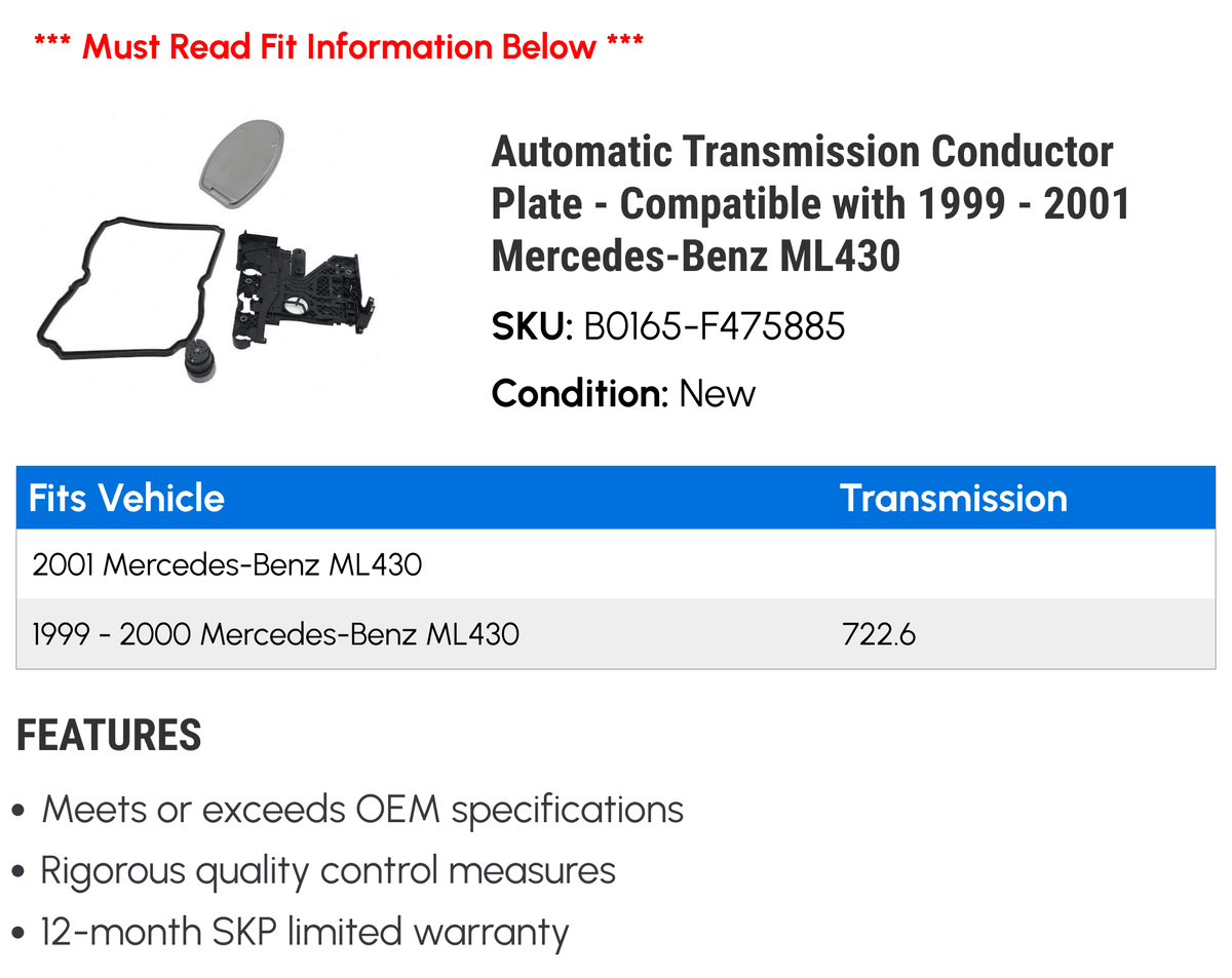 Automatic Transmission Conductor Plate V18454