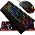 Mechanical 104 Key RGB Keyboard with RGB Gaming Mouse and Extended Mouse Pad E3636