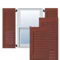 18 in. x 25 in. Real Wood Western Red Cedar Louvered Shutters Pair R664104