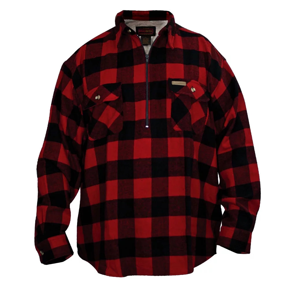 Flannel Plaid 1/2 Zip Shirt Jacket P9179