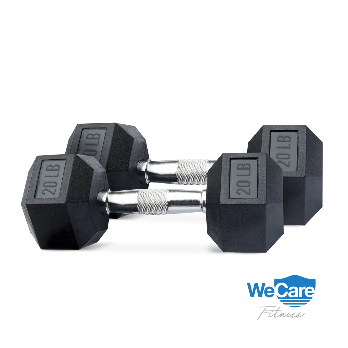 20lb Rubber Chrome Dumbbells Pair J752016