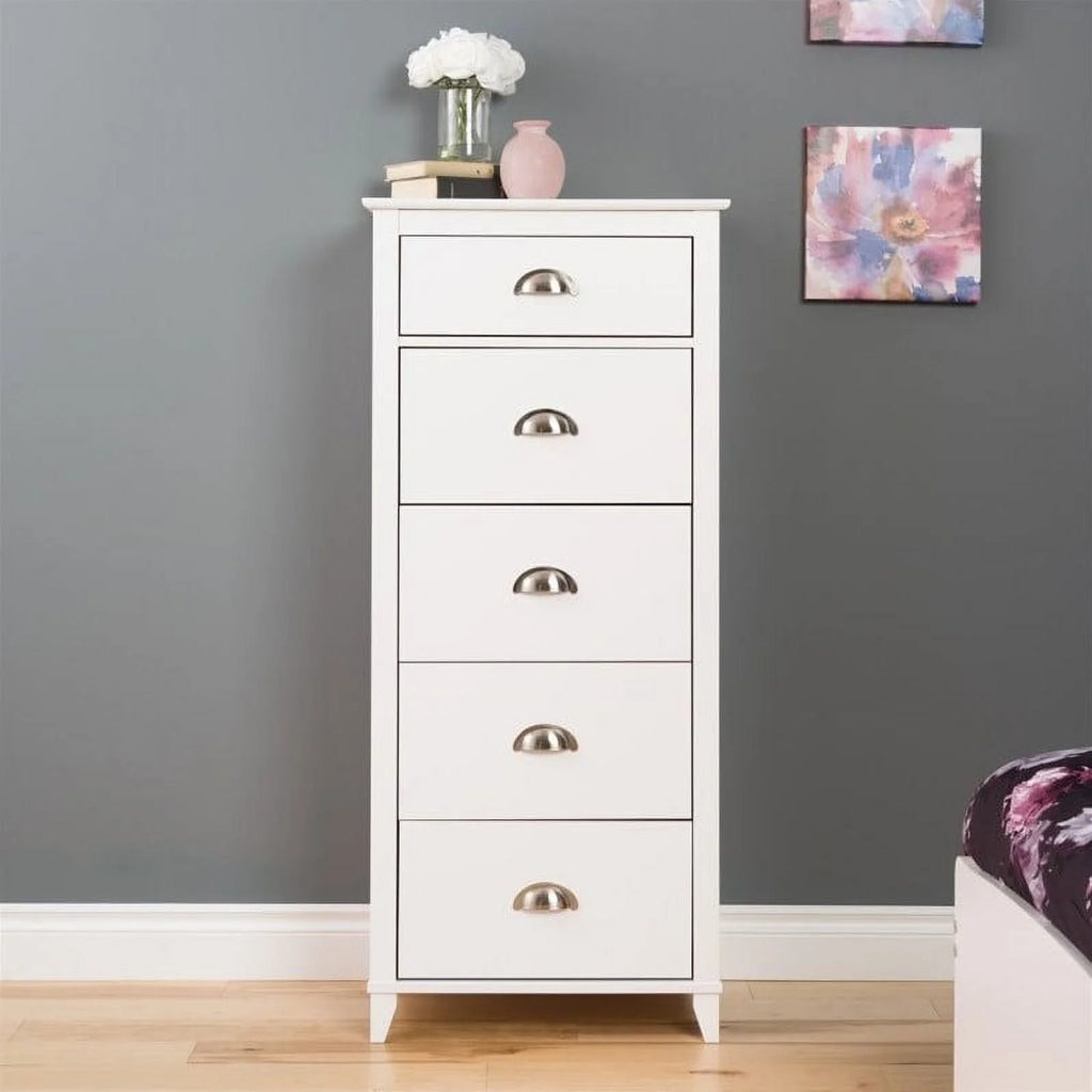 White 5 Drawer Lingerie Chest V466