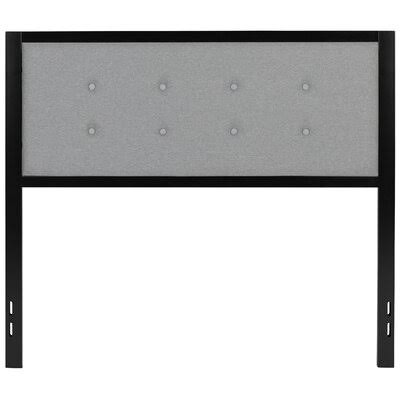 Full Light Gray Upholstered Panel Headboard E321