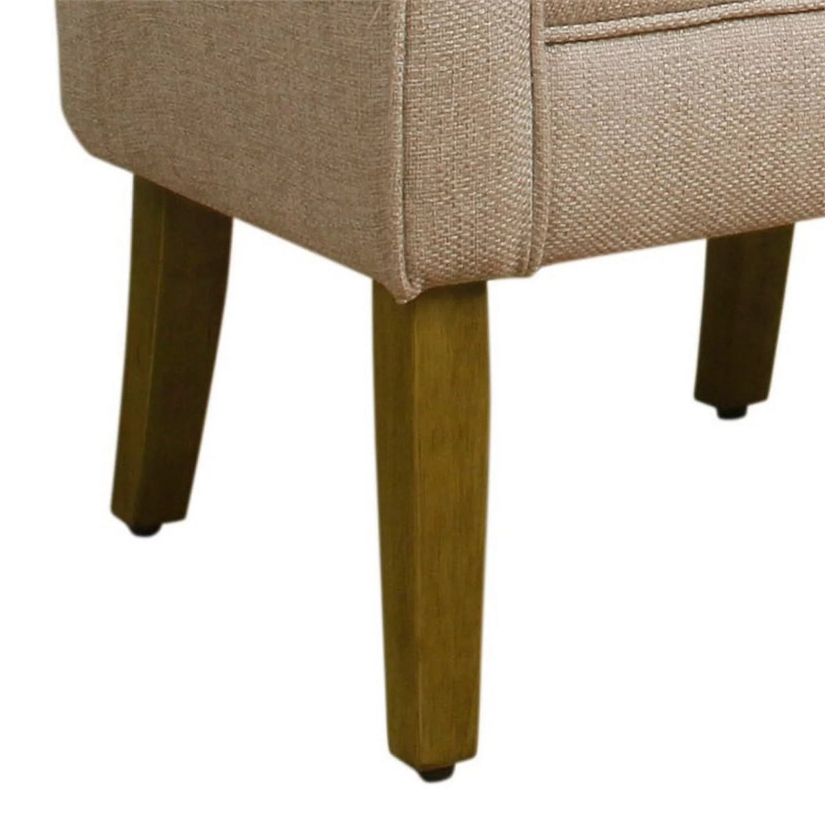 Cream and Brown Fabric Upholstered Wooden Accent Chair U285