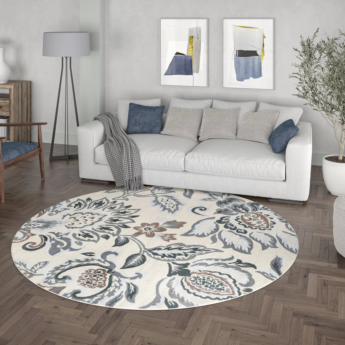 6ft Round Cream Area Rug H794130