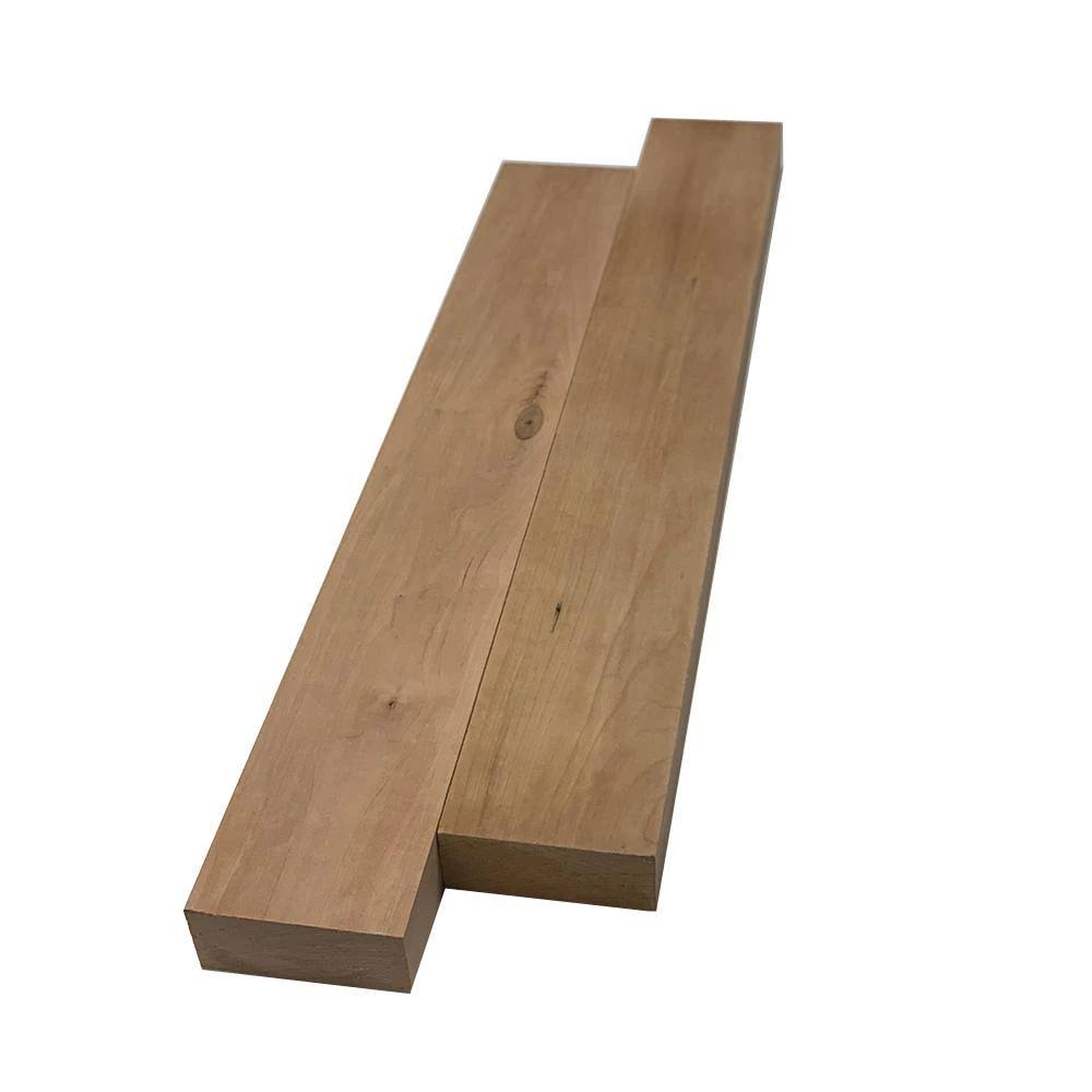 Hardwood 2 in. x 4 in. x 2 ft. Cherry S4S Board 2-Pack J792090