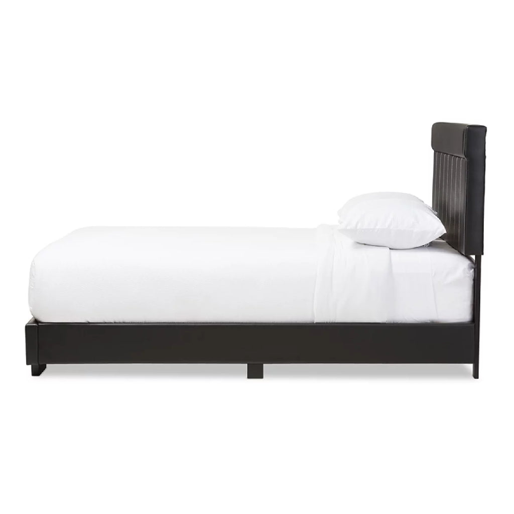 Black Faux Leather Full Size Platform Bed N90853