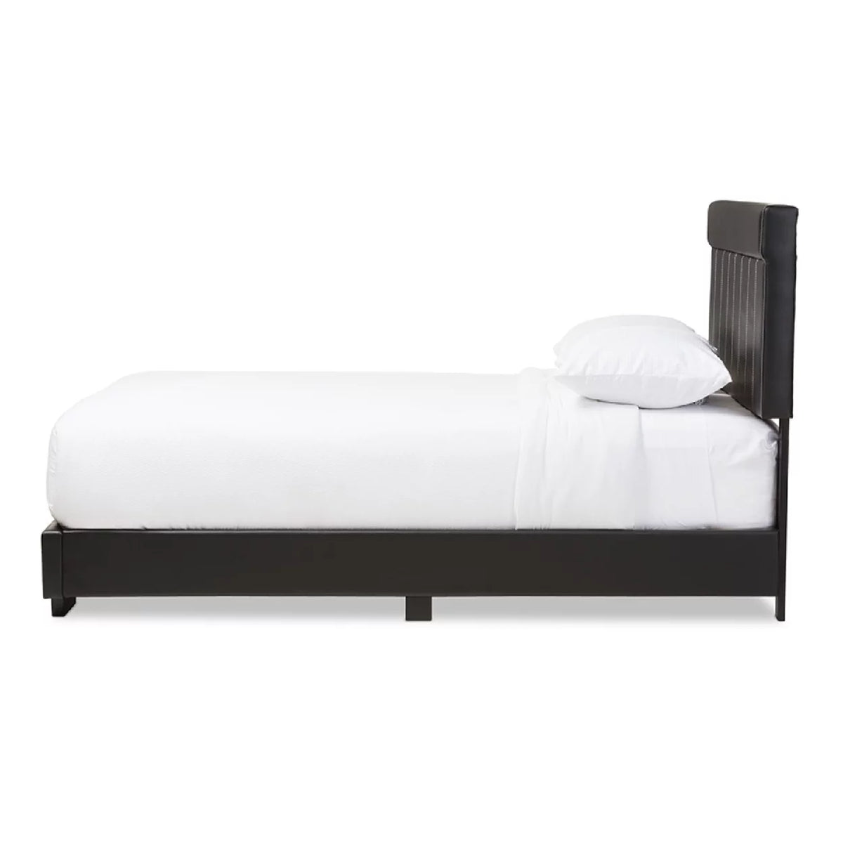 Black Faux Leather Full Size Platform Bed N90853