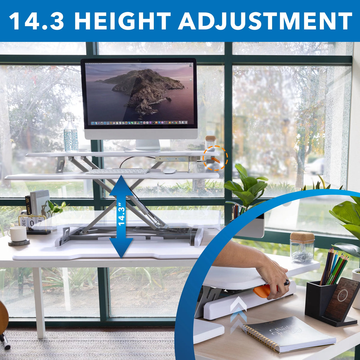 Extra Wide Sit Stand Desk Converter G339472