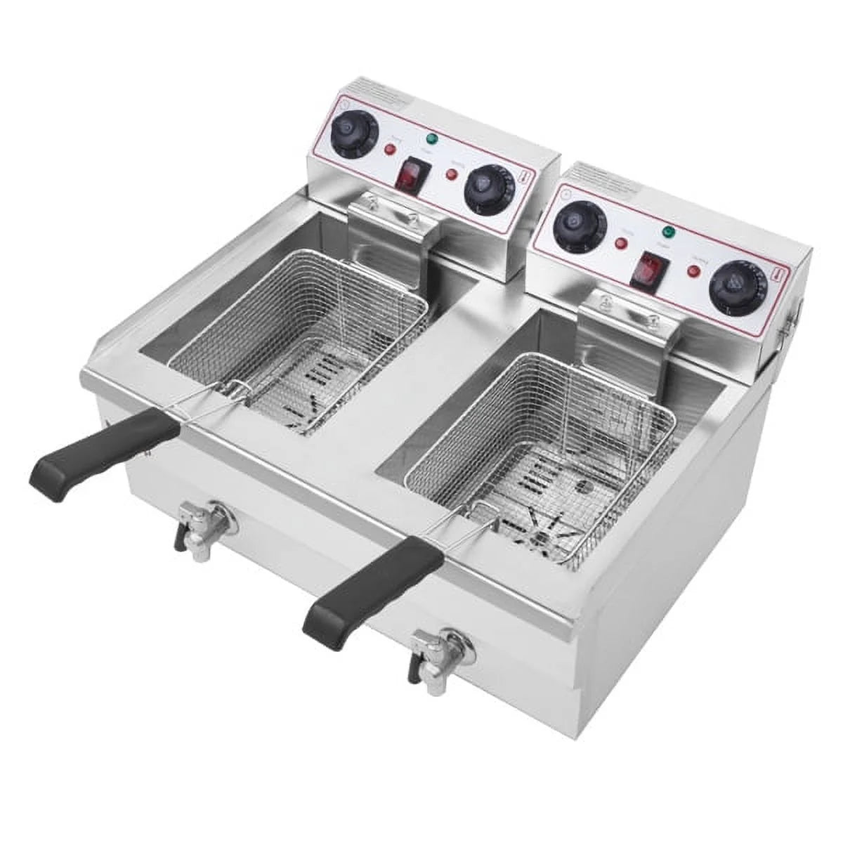 16.9QT Stainless Steel Double Tank Deep Fryer 3400W G91173