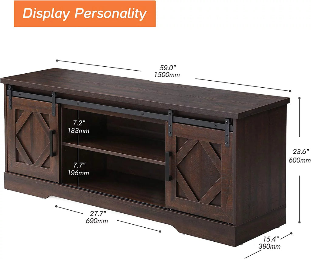 Brown TV Stand with Storage F417377