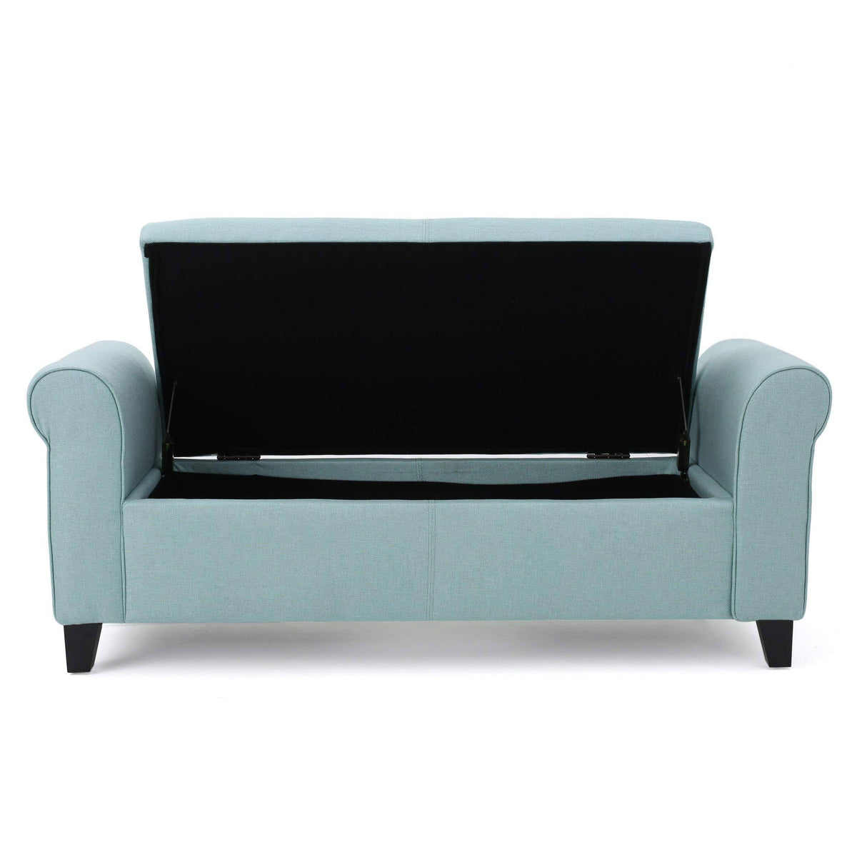 Light Blue Fabric Storage Bench H348