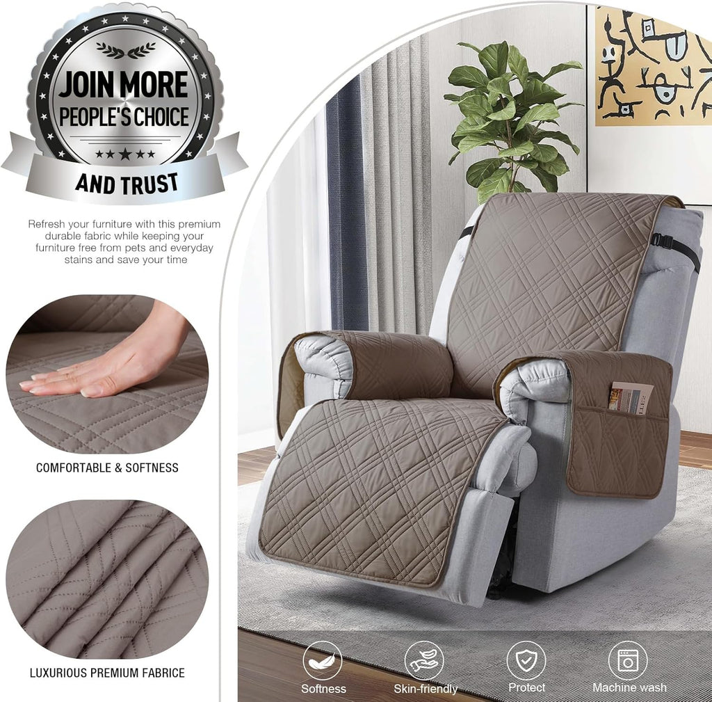Light Brown Waterproof Recliner Chair Cover G688879