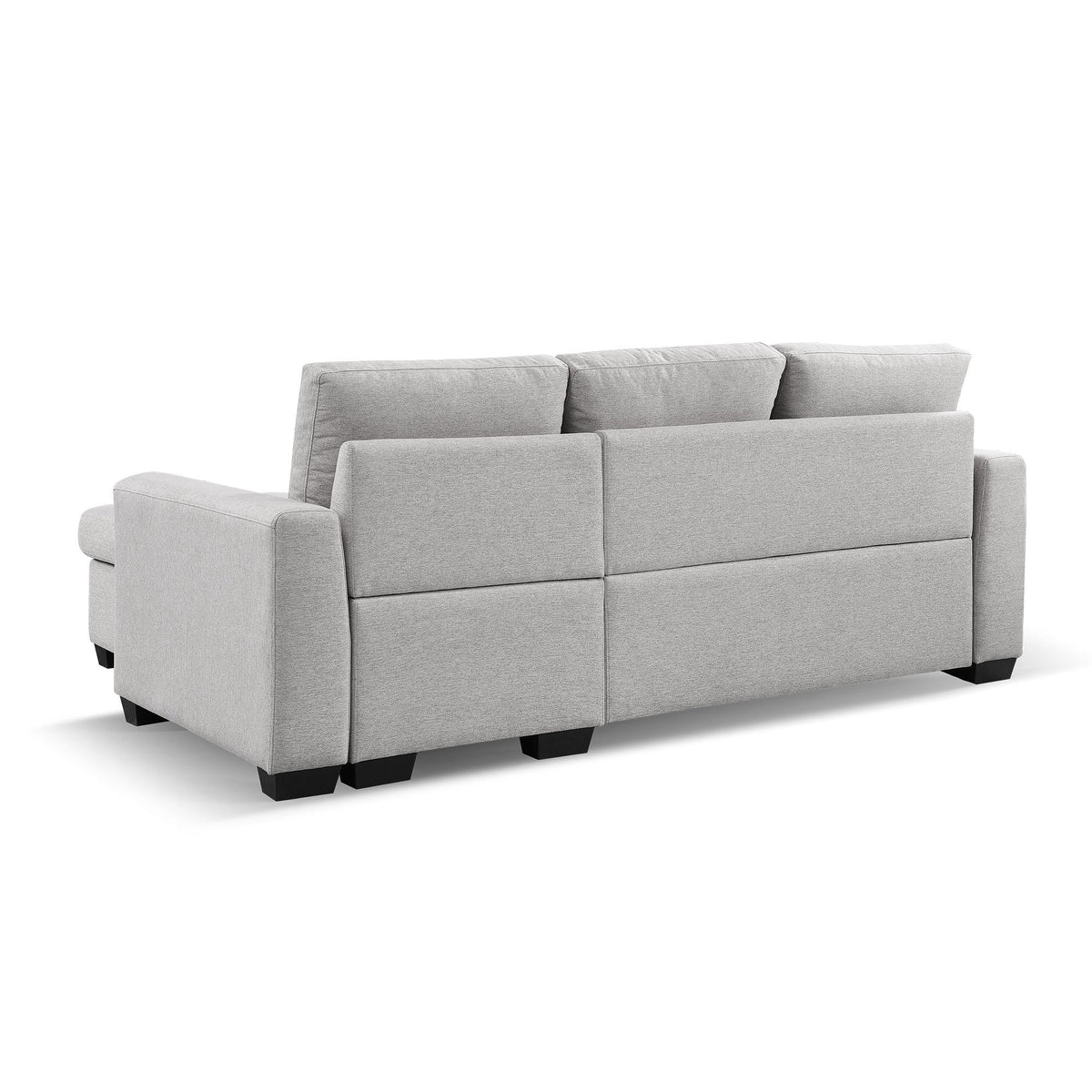 Light Grey L-Shape Pull-Out Sleeper Sectional Sofa X608