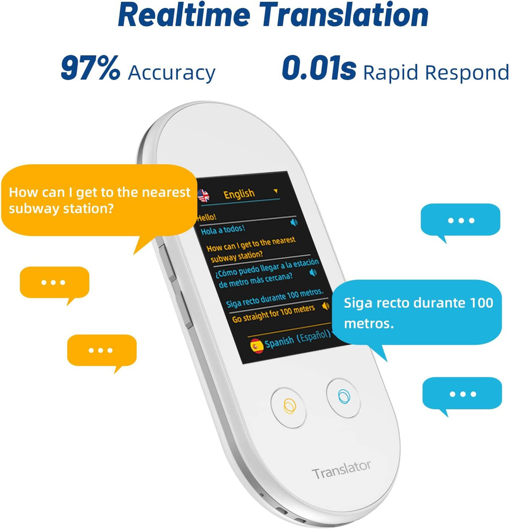 White AI Language Translator Device with Picture Translation 108 Languages Z790947