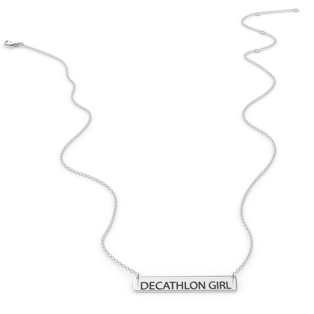 Sterling Silver Bar Pendant Necklace T715