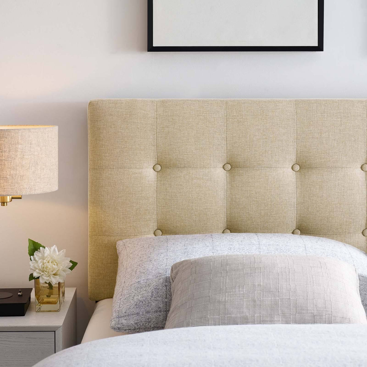 Beige Fabric Headboard W273494