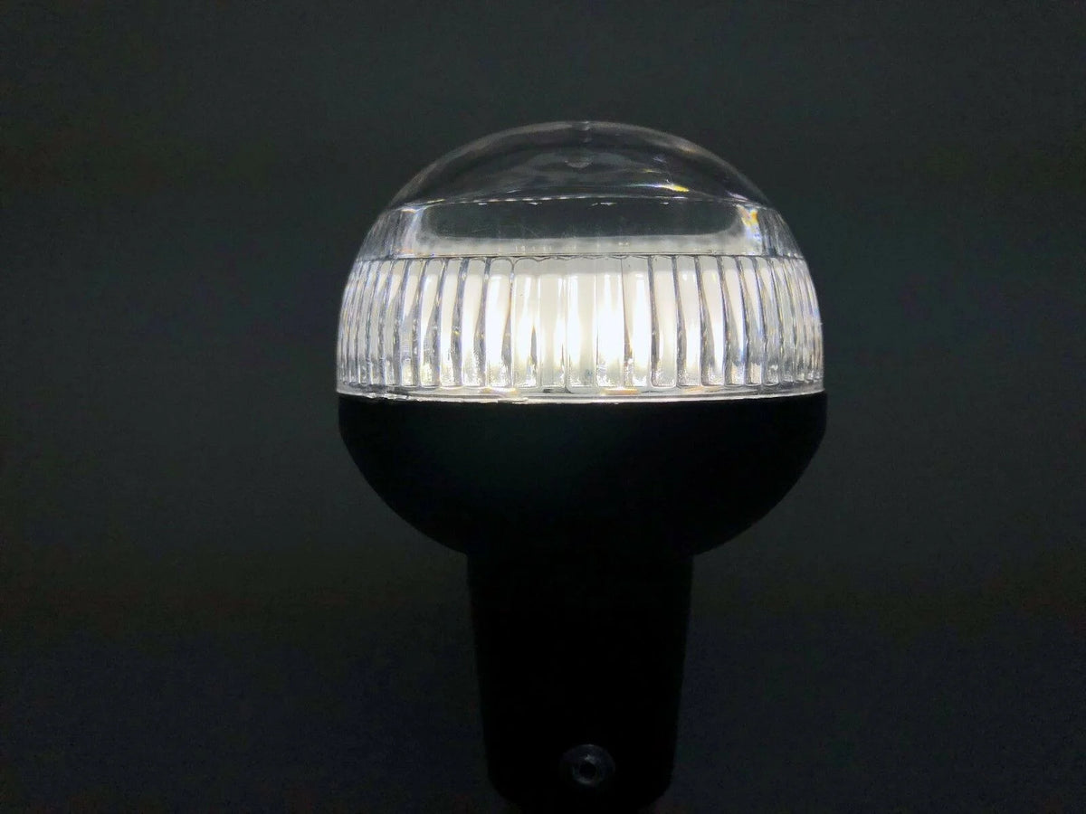 Boat LED All Round Anchor Light Pole 24" Collar Black Base Socket 2 Pins Wired 90 Degrees Q78393