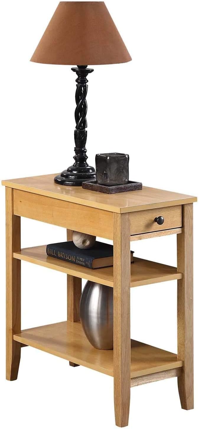 Natural Three Tier End Table With Drawer F2990