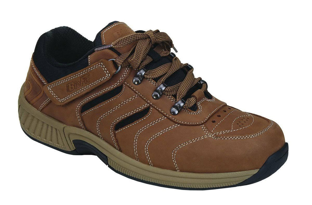Brown Leather OrthoFeet Shoes Y6590