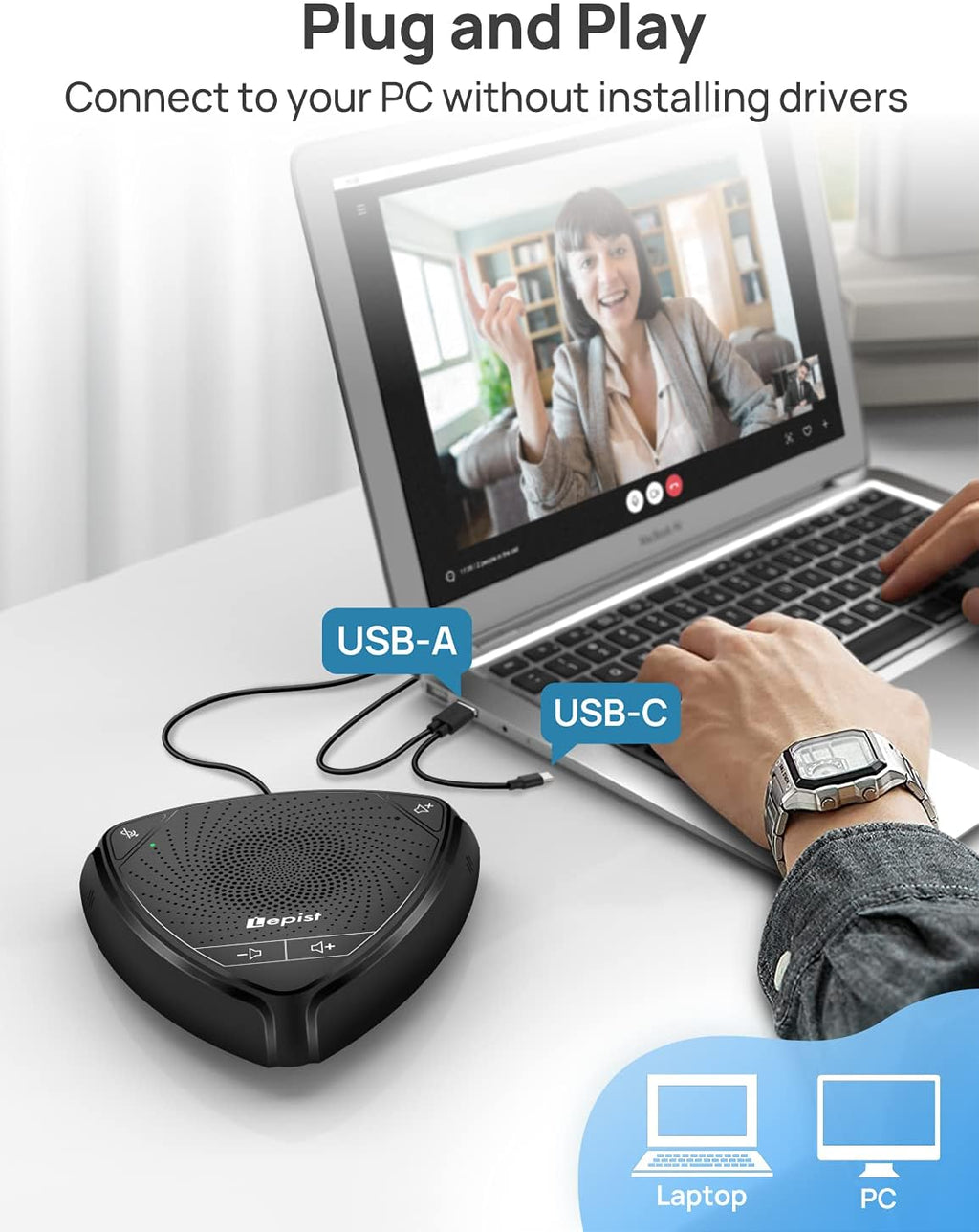 USB Speakerphone with Microphone 360° Voice Pickup G837