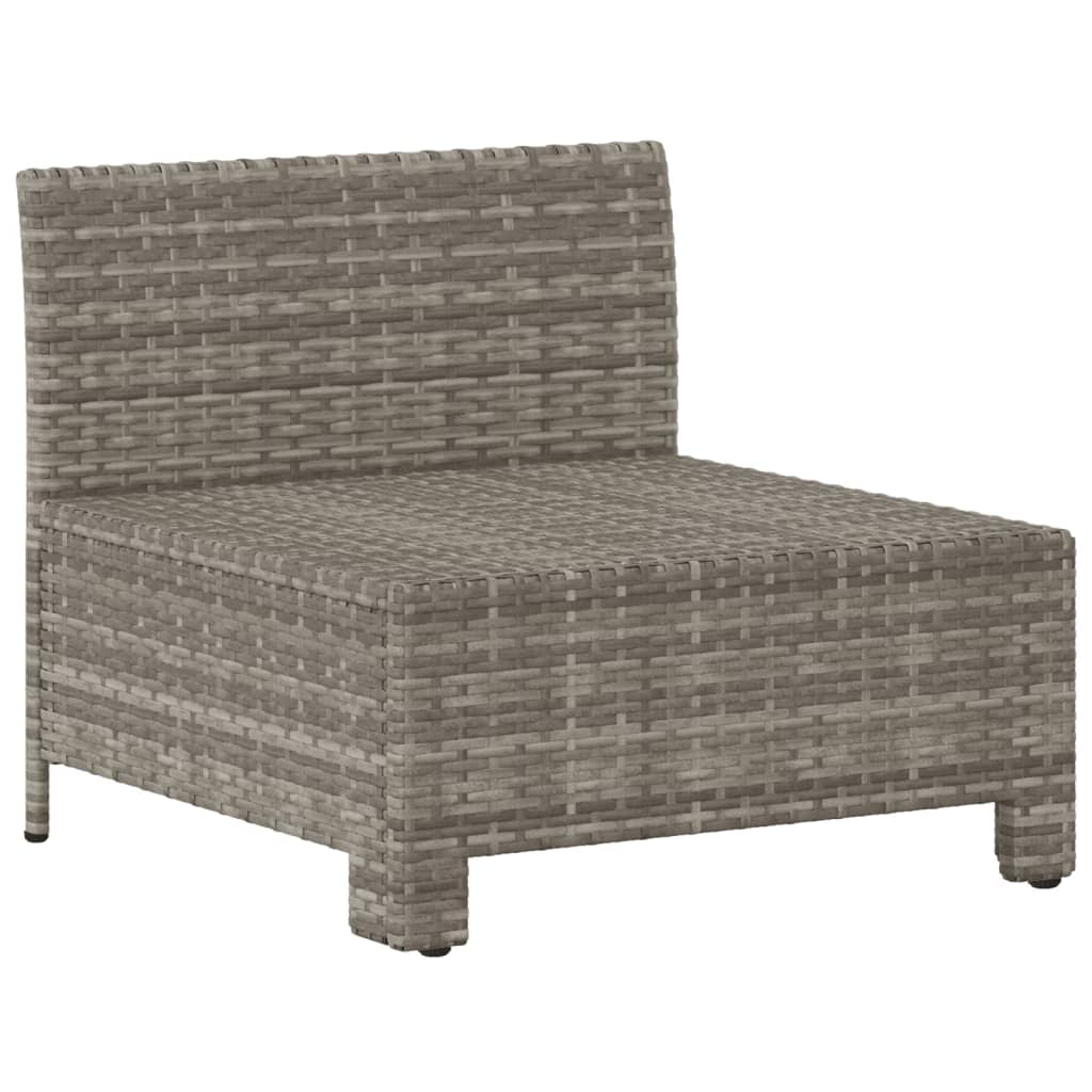 Gray Poly Rattan Patio Sofa with Cushion H89145