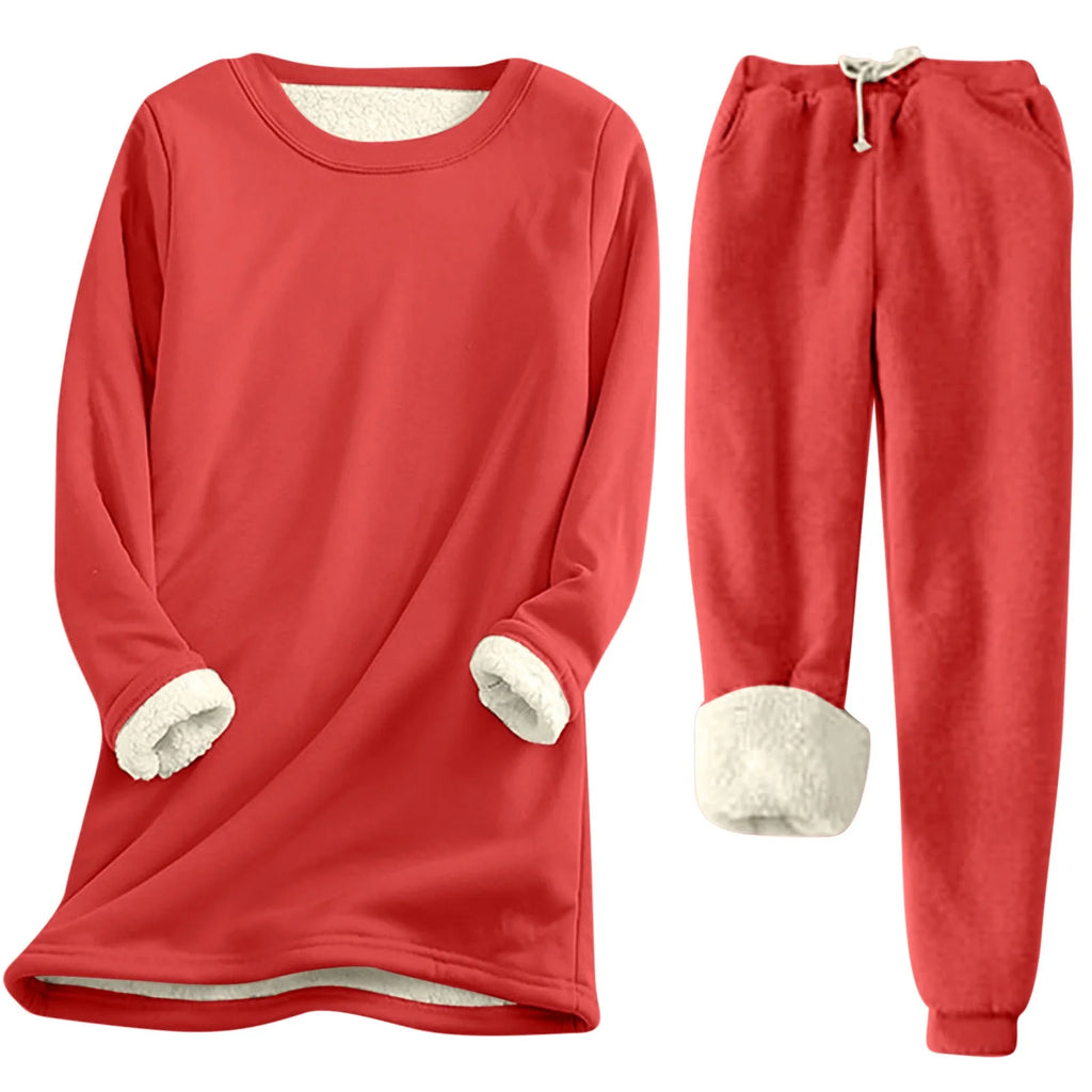 Sherpa Lined 2 Piece Sweatsuit Set P429