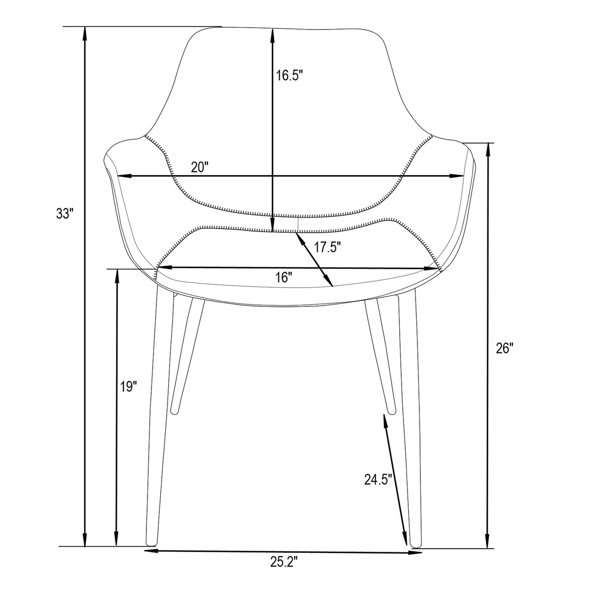 Leather Dining Arm Chair with Metal Legs Set of 4 J74587
